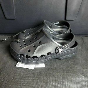 Crocs Baya Clogs Beach Sandals Black 10126-100 Youth Sz J3 NWT